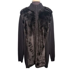 Catherines Plus Size Black Sweater Jacket